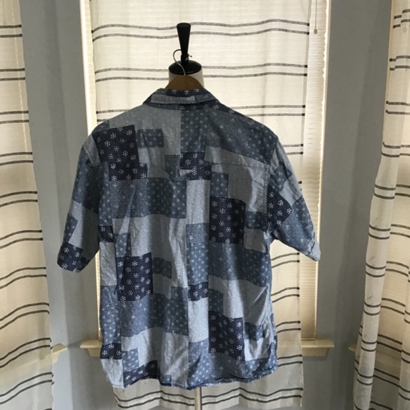 Wrangler Men Size LG Pearl Snap Button Down  Western Shirt Patchwork Cowboy Cozy - Picture 4 of 9